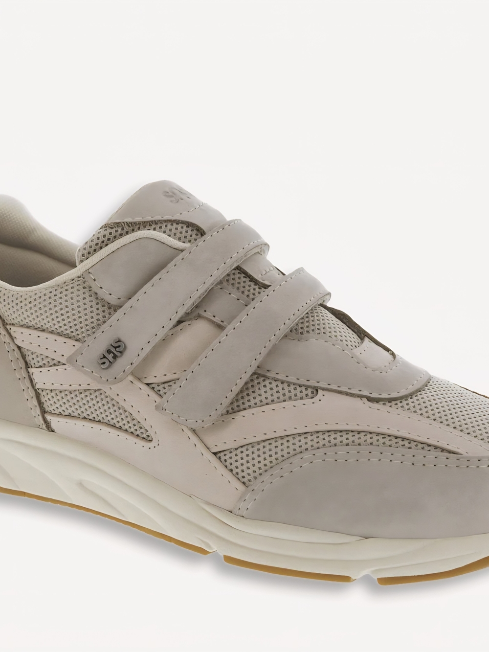 Sas Tmv Easy Strap Sneaker; Taupe And Soft Pink; Leather & Mesh